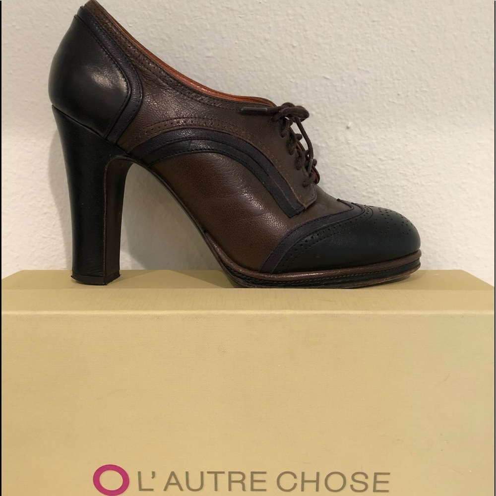 Wingtip Stacked Heel. Baby soft leather with an amazing attention to detail.